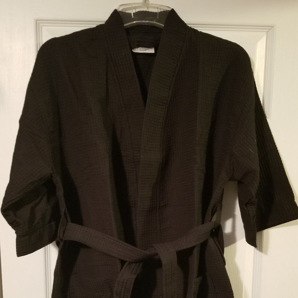 Women's Black Chakir Linen Robe - Business Overstock New & Unworn